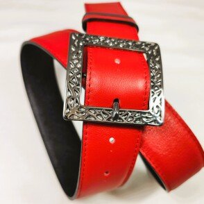 Ceinture reversible femme Rouge / Noir